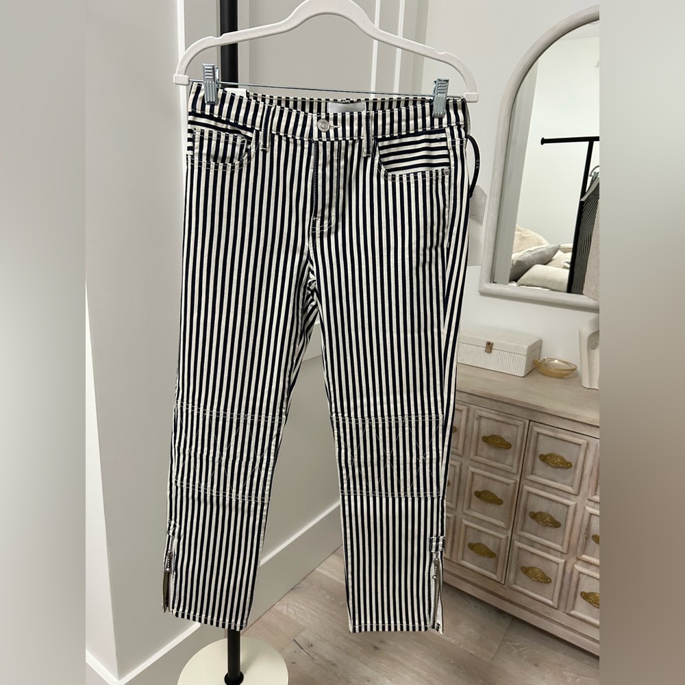 Current/Elliot Cropped Lexton Stripe Jeans